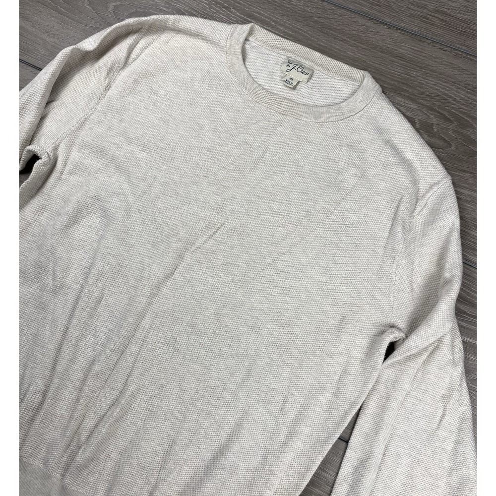 J Crew Men's Long Sleeve Pullover Crew Neck Sweater Beige Size‎ Medium